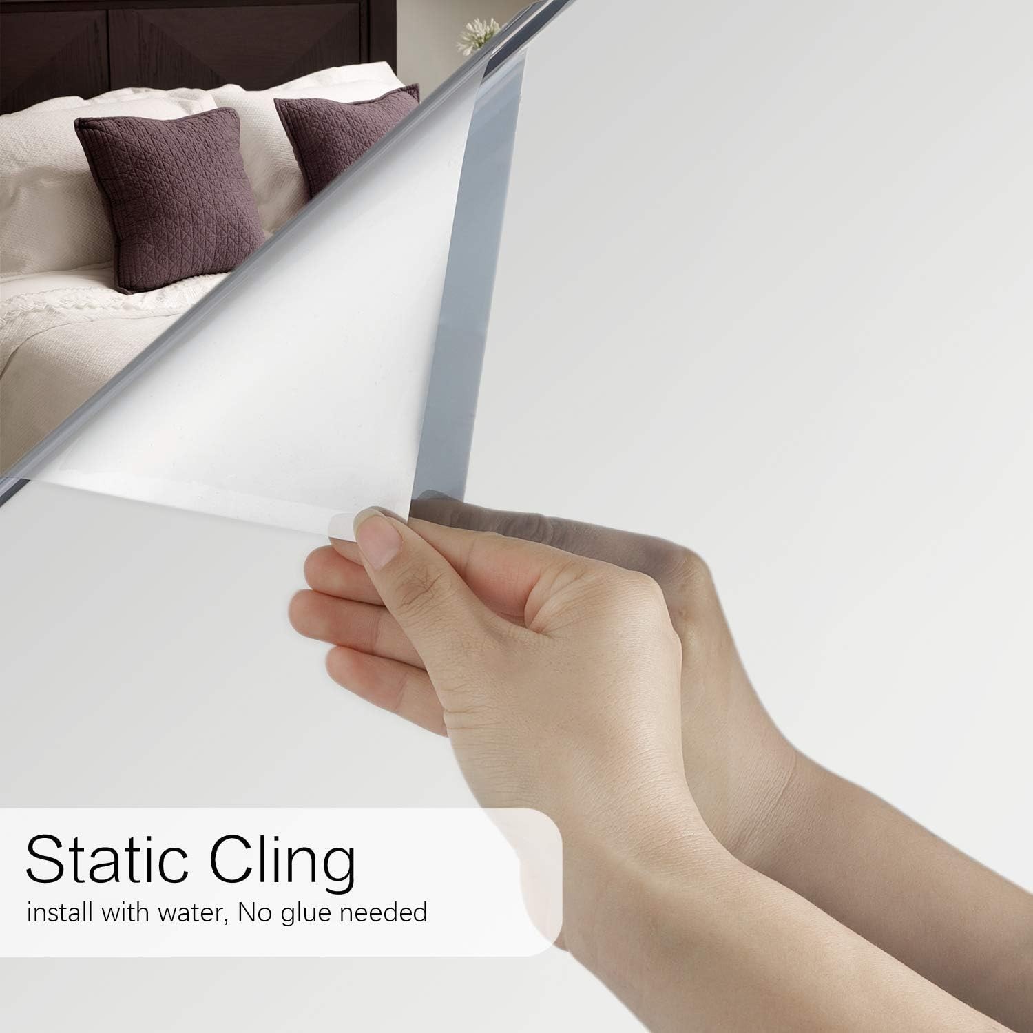 Silver One Way Window Tint Film 17.5 x 78.7 Inches for Energy Saving & Privacy