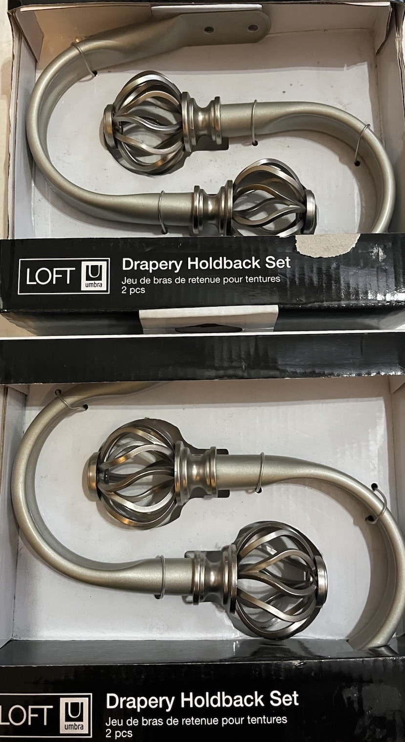 Loft Umbra Drapery Holdback Hooks Nickel NEW Lot 4