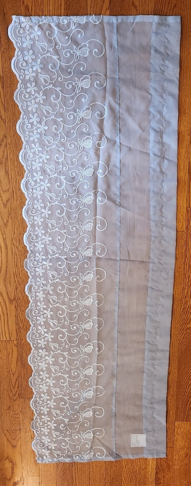 Vintage Blue Lace Trim 100% polyester Window Valance Curtain 54″ (L) x18″(W)
