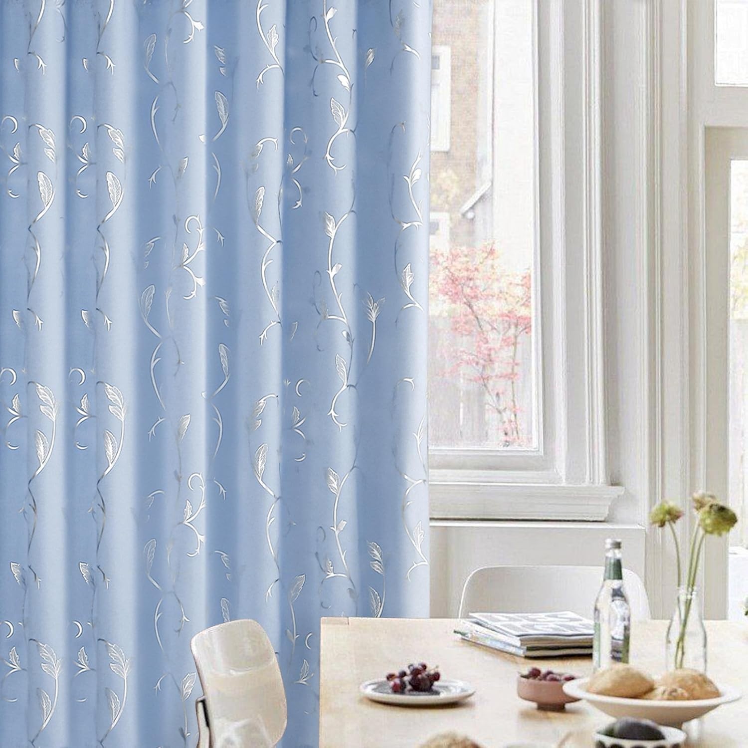 Room Divider Curtains Extra Wide Blackout Curtains, Vine Patterned Sliding Do…