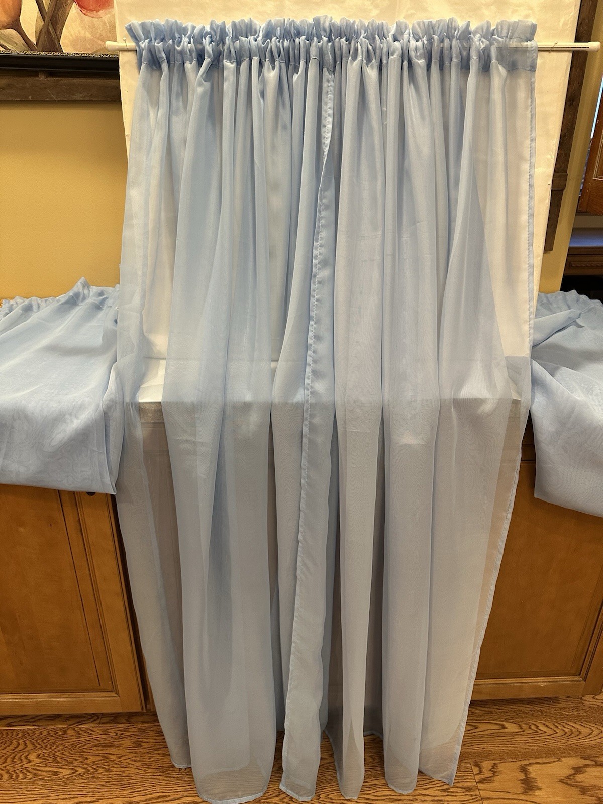 Blue Sheer Curtain Panels 50/52 Inches Wide X. 63 Inches Long 5 Panels