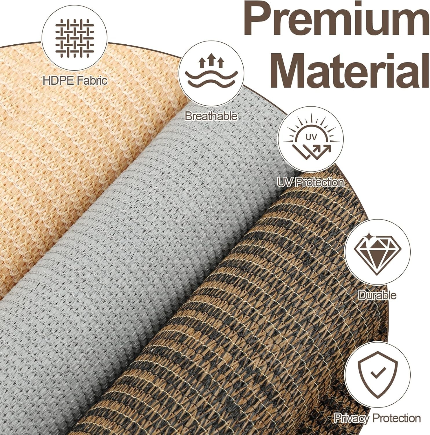 Aoodor Patio Roller Shade 6 x 8 ft HDPE Fabric Outdoor Cordless Roll Up Shade