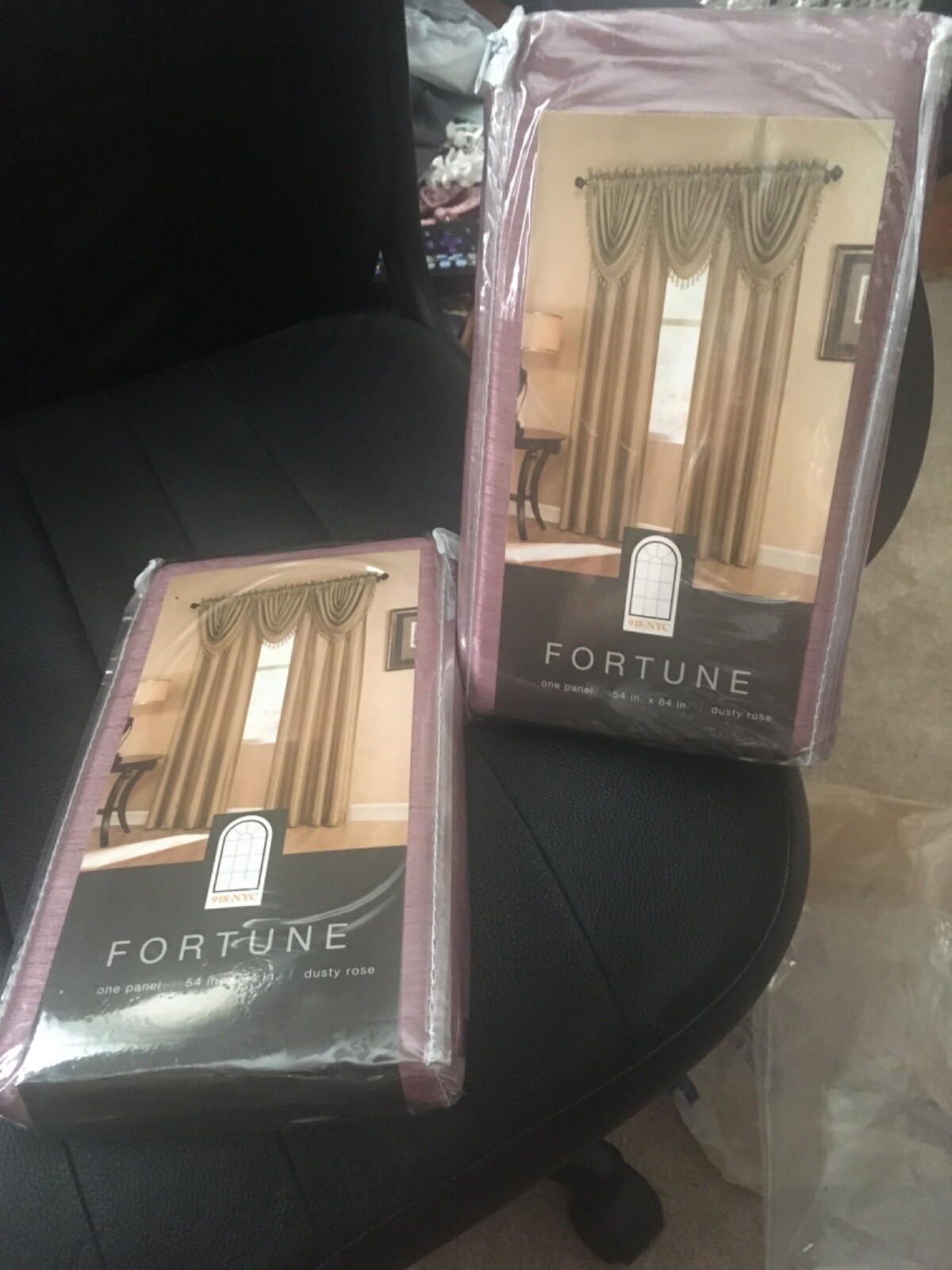 FORTUNE Curtains 2 PACKS 1 PANEL EACH PACK 54 X 84 DUSTY ROSE BRAND NEW