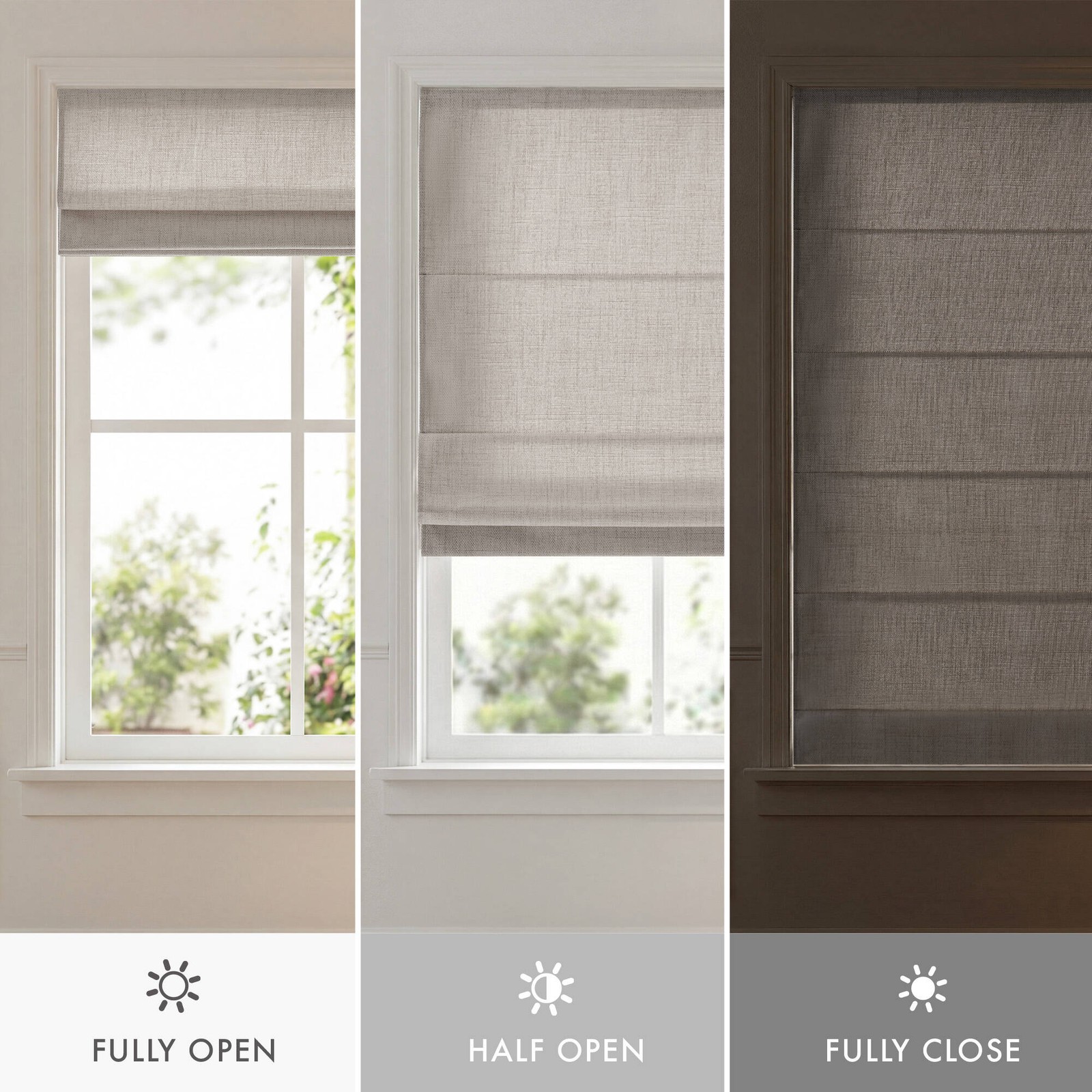 1 Piece 31×64″ Room Darkening Cordless Roman Shade,Grey