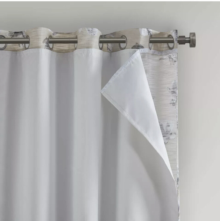 SunSmart Transitional Cotton Printed Slub Panel Neutral Finish SS40-0176 New 95”