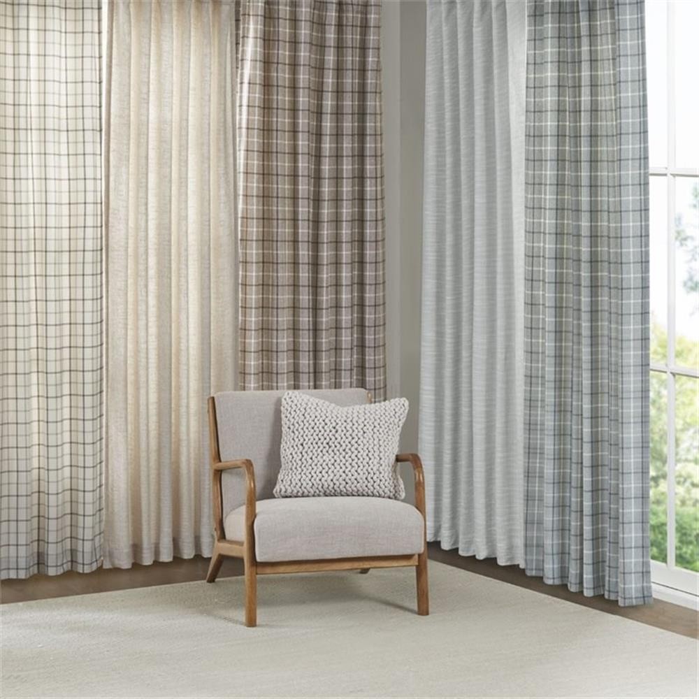 Pemberly Row Polyester Tab Top Panel with Fleece Lining in Natural