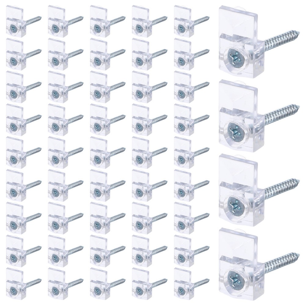 30 Sets Glass Plastic Retaining Clip Bathroom Mirror Frame Mounting