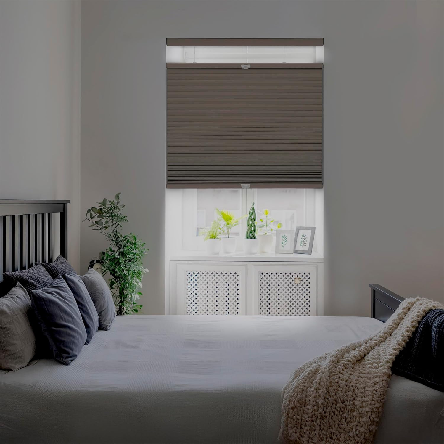 Cordless 1.5″ Blackout Cellular Shade, Top Down Bottom Up, Latte, 62.5″ W X 72″