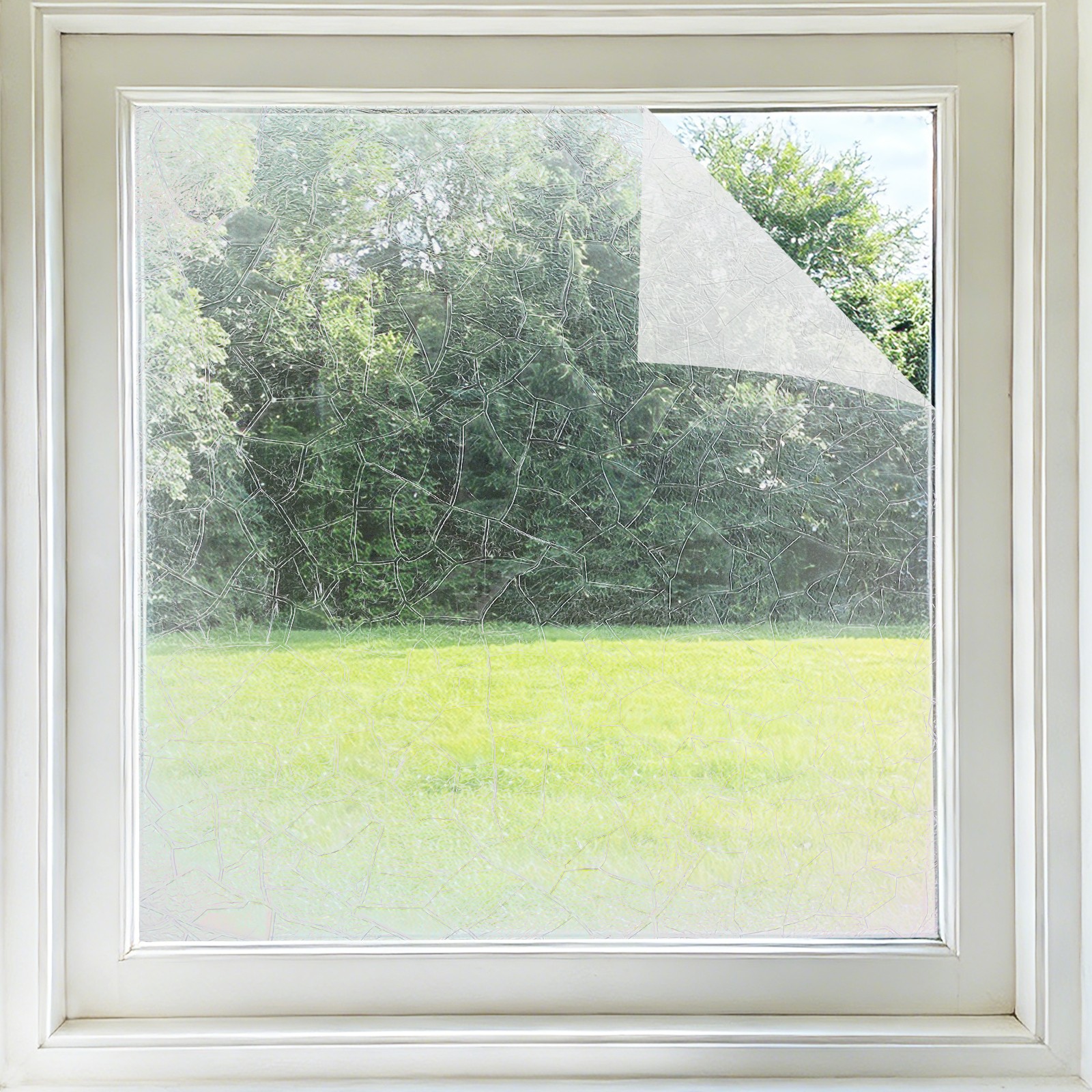 Window Privacy Film 39.4 x 11.8 Inch Glass Film 3D Irregular Mosaic like Pattern