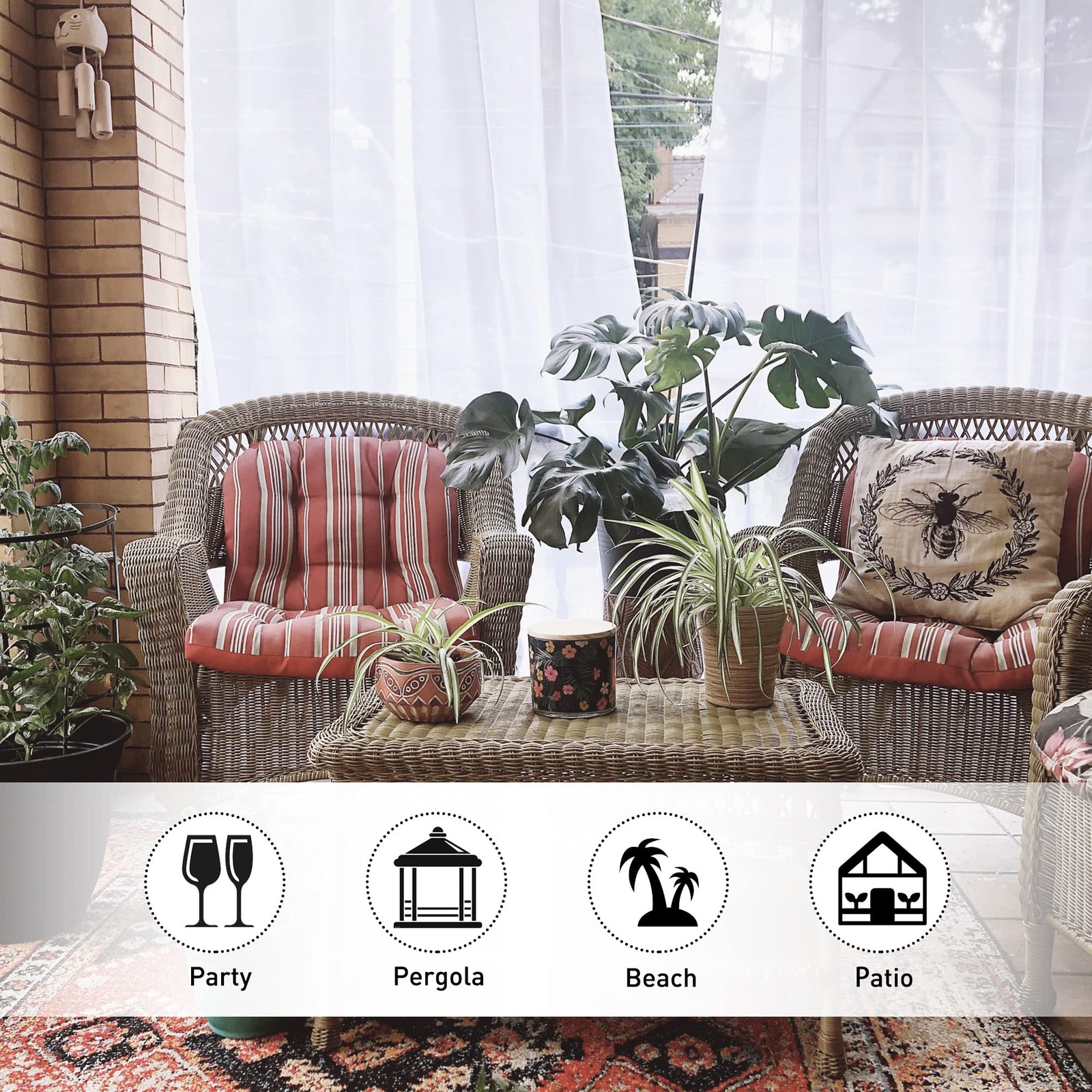 NICETOWN 2 Panels Outdoor Patio Sheer Curtains Waterproof, Rustproof Grommet …
