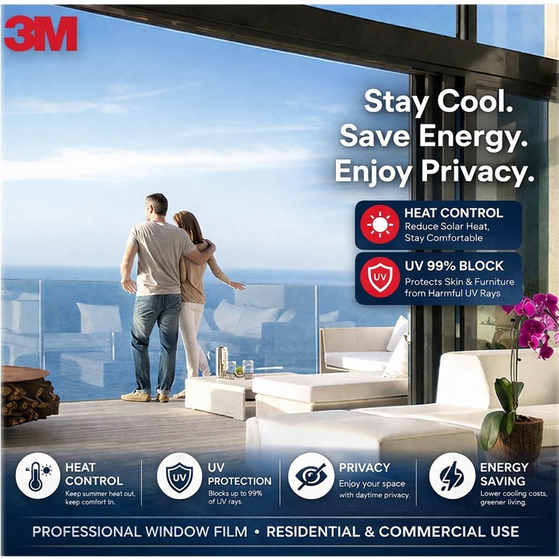 3M Window Tint Film Sun Control UV Protect Energy Saving PR-70 60 in X 100 ft