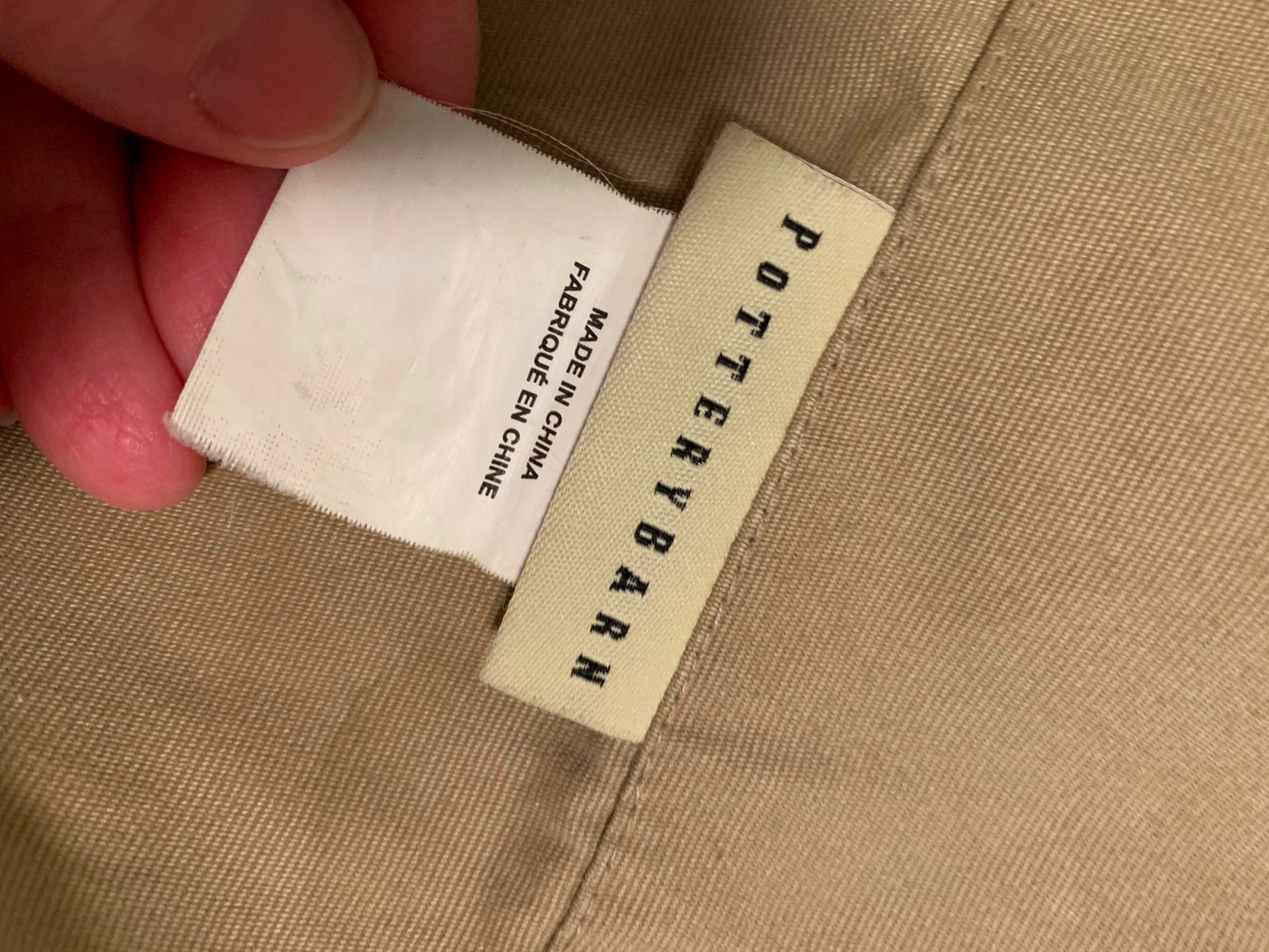 POTTERY BARN khaki brown 100% cotton rod pocket Curtain 50 x 96
