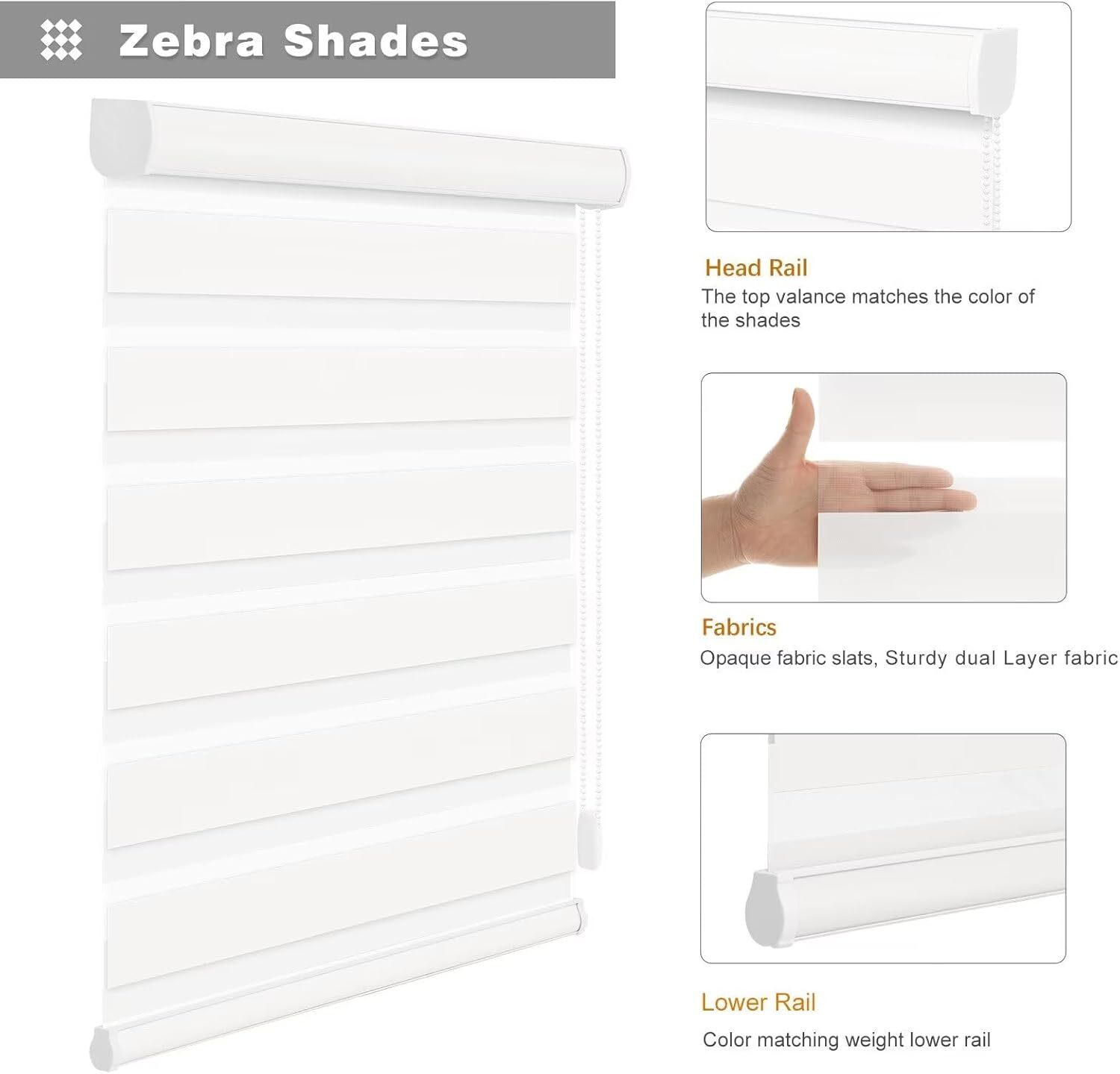 Zebra Dual Roller Blinds Horizontal Window Shade Blind Easy to Install Curtains