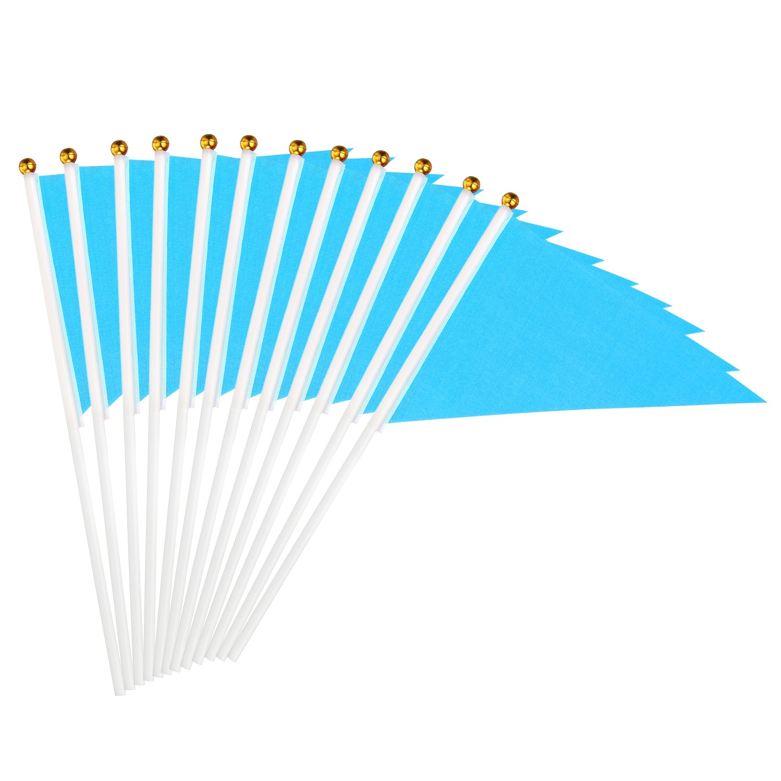 12Pcs 8×3 Inch Mini Pennant Flags for DIY Graffiti Light Blue