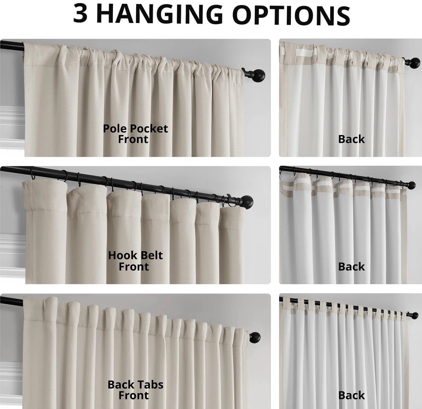 Solid Faux Living Room Curtains ( 1 Panel ) 100” X 96” Fabrics Furnishings NEW
