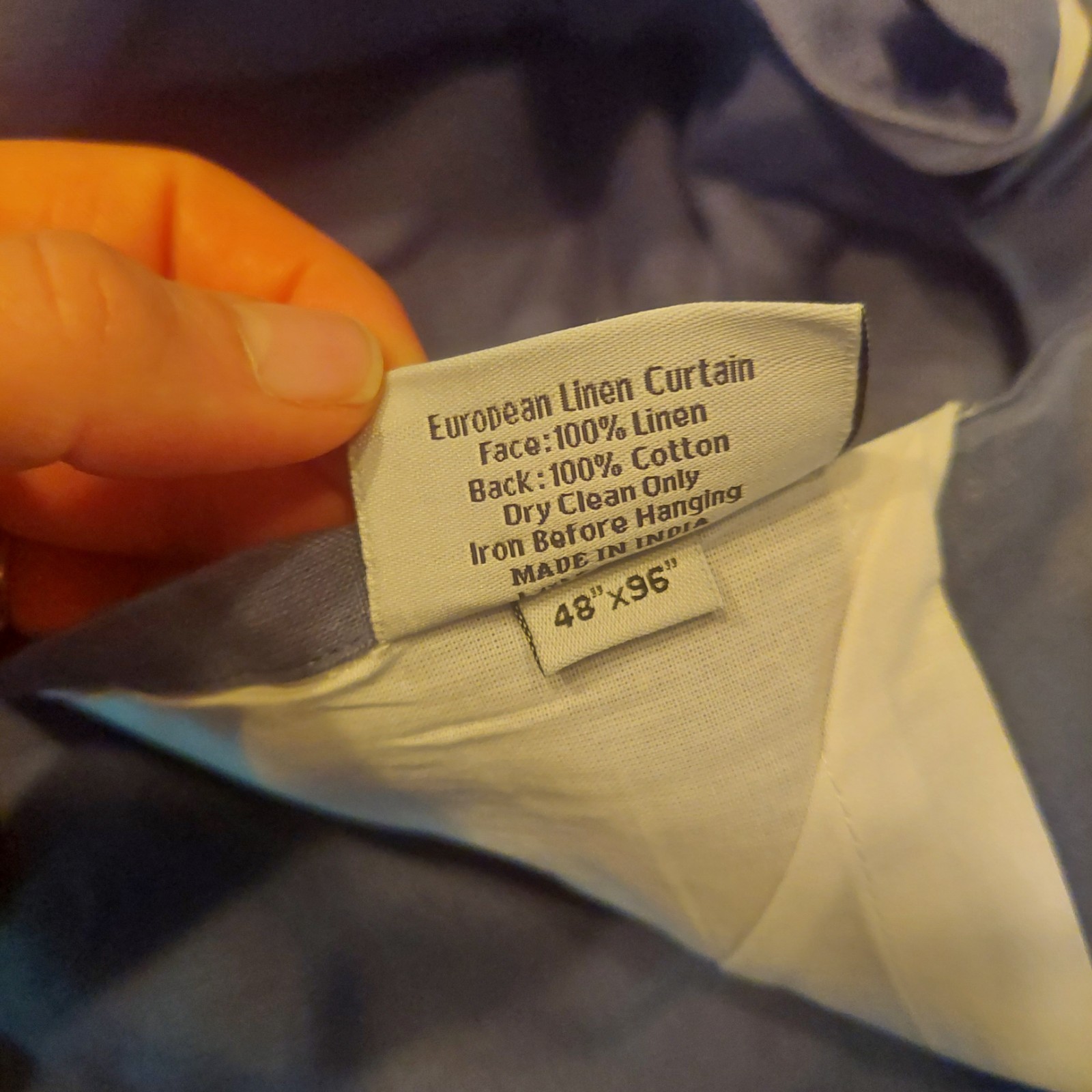NWT! Quince Linen Blue Filtering Curtains, 48″ x 96″- 2 Panels. (G64)