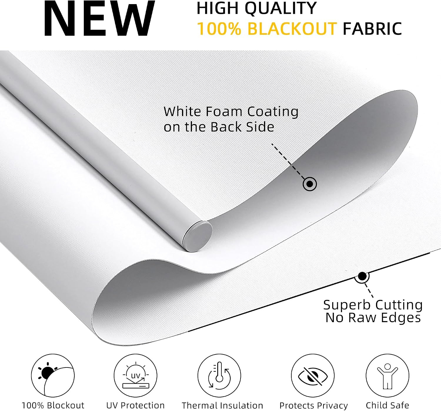 Blackout Roller Shades,Cordless Blinds for Indoor Windows | 20″W X 72″H,White,Th