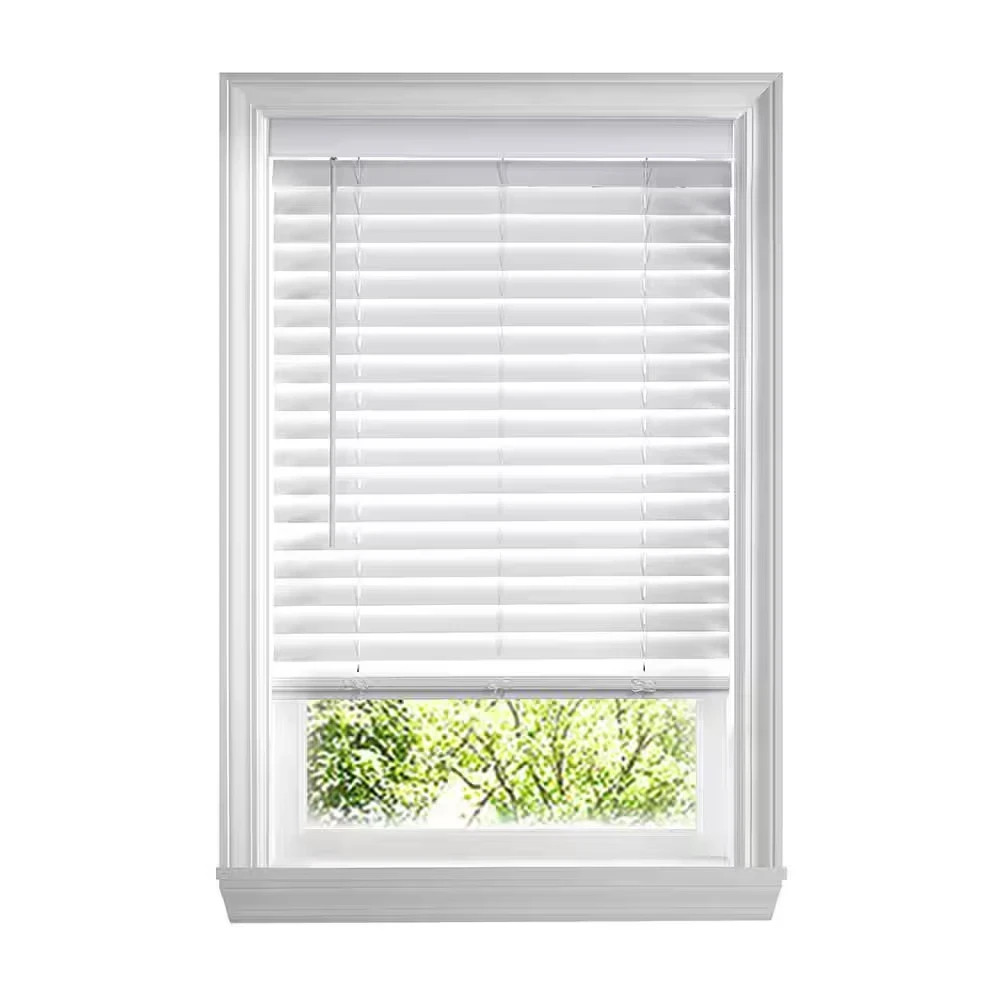Cordless 2″ Signature Faux Wood Blind, 20.5″ W x 60″ H, Embossed White