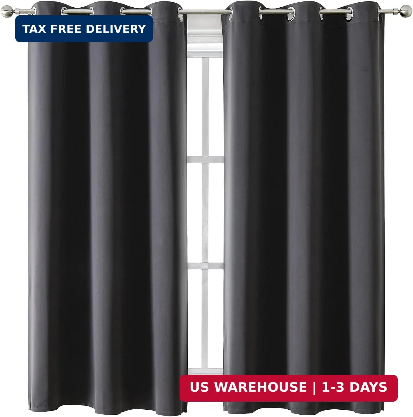 ChrisDowa Grommet Blackout Curtains for Bedroom and Living Room – 2 Panels Set T