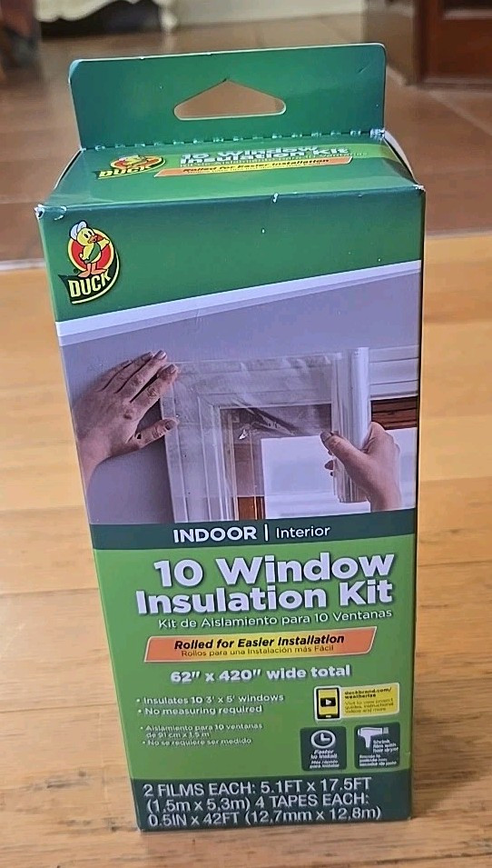 Duck Brand 62 in. x 420 in. Rolled Shrink Film Window Kit, Fits up to 10 Windows