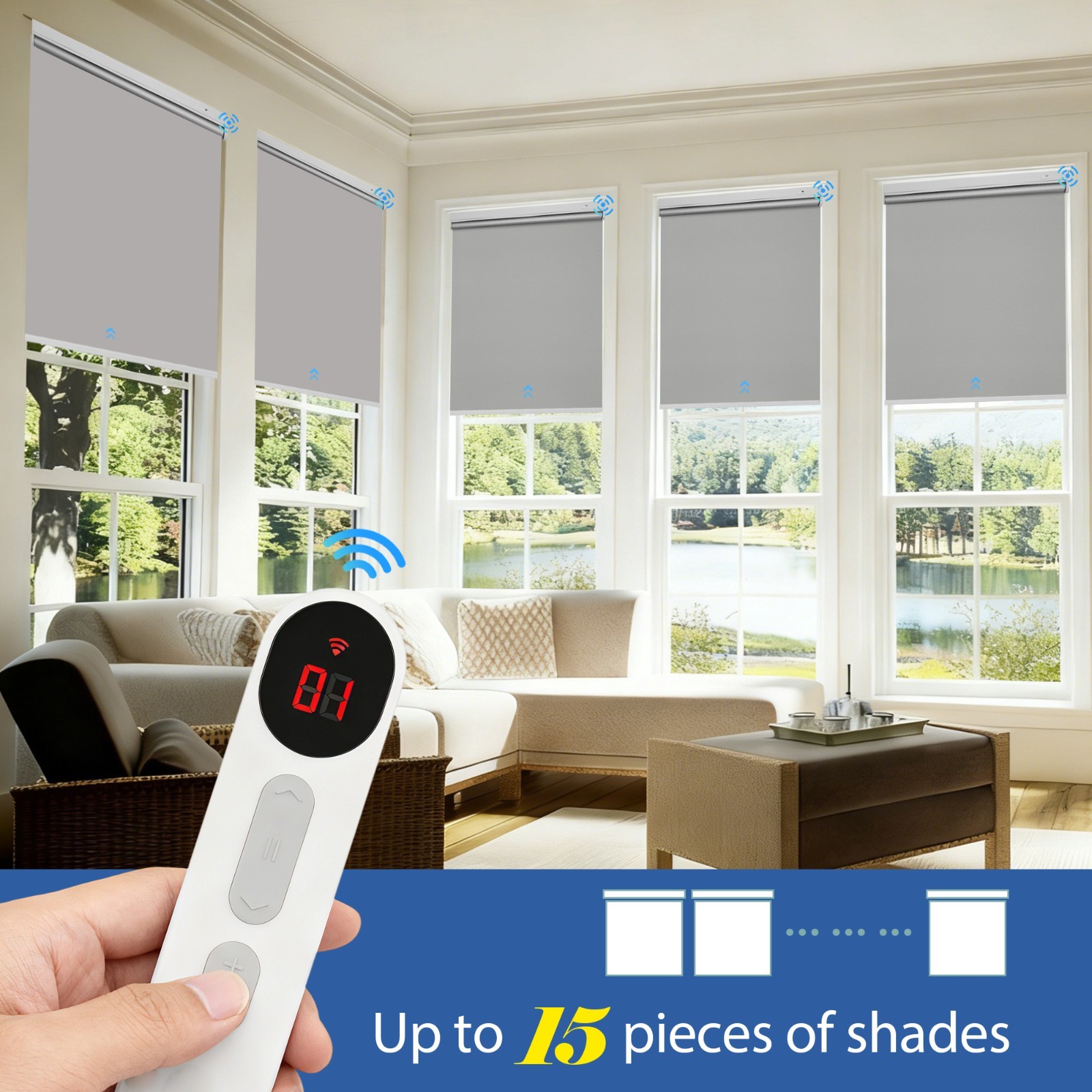 Motorized Blinds 15 -Channel Remote Control For Smart Blinds