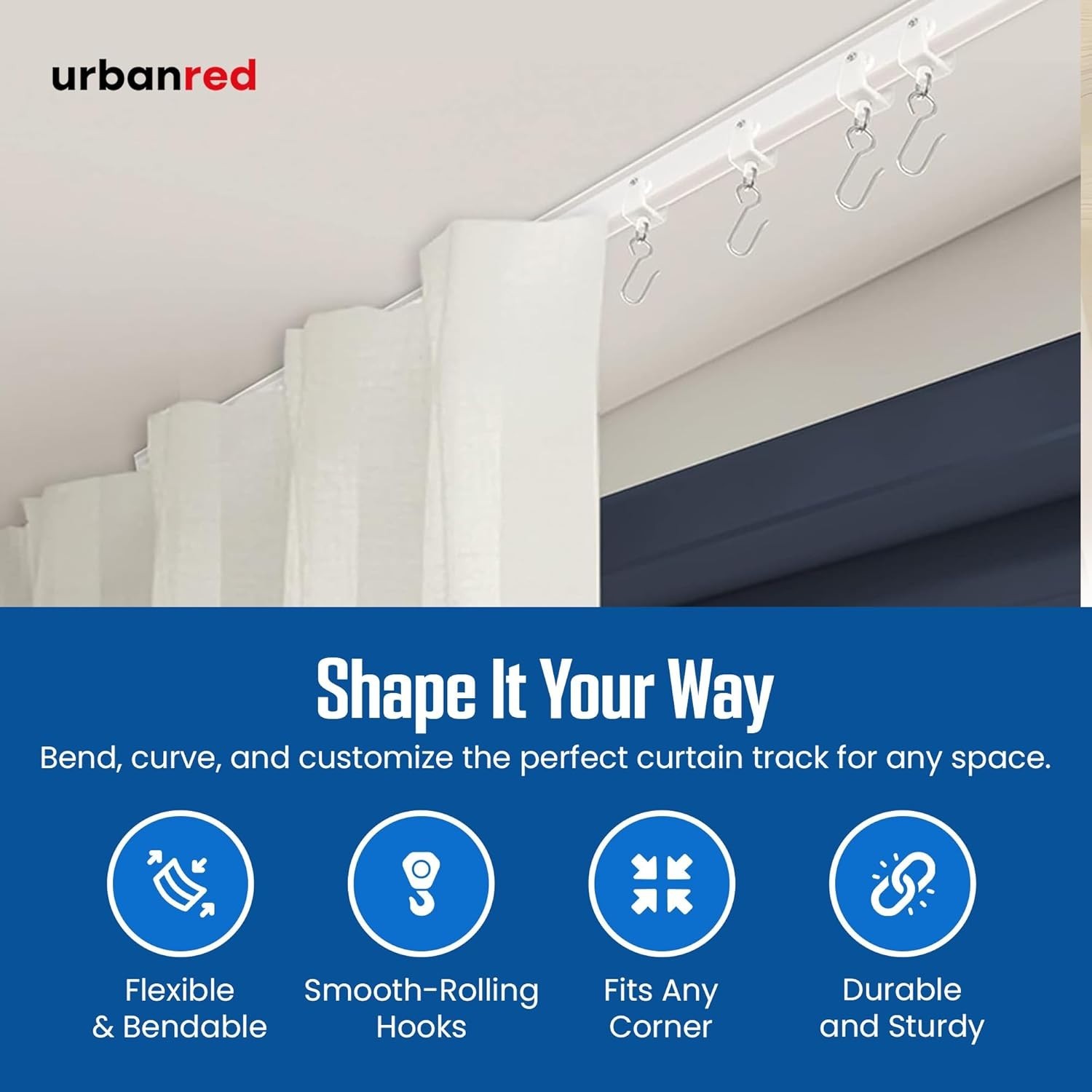 Adjustable Ceiling Curtain Rail – Room Layout Flexibility