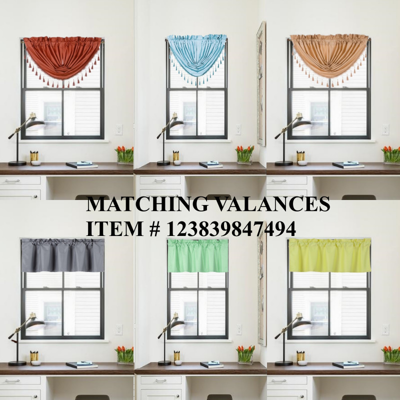 SOLID ROOM DARKENING BLACKOUT ROD POCKET LINED 2PC PANELS CURTAIN DECOR R64