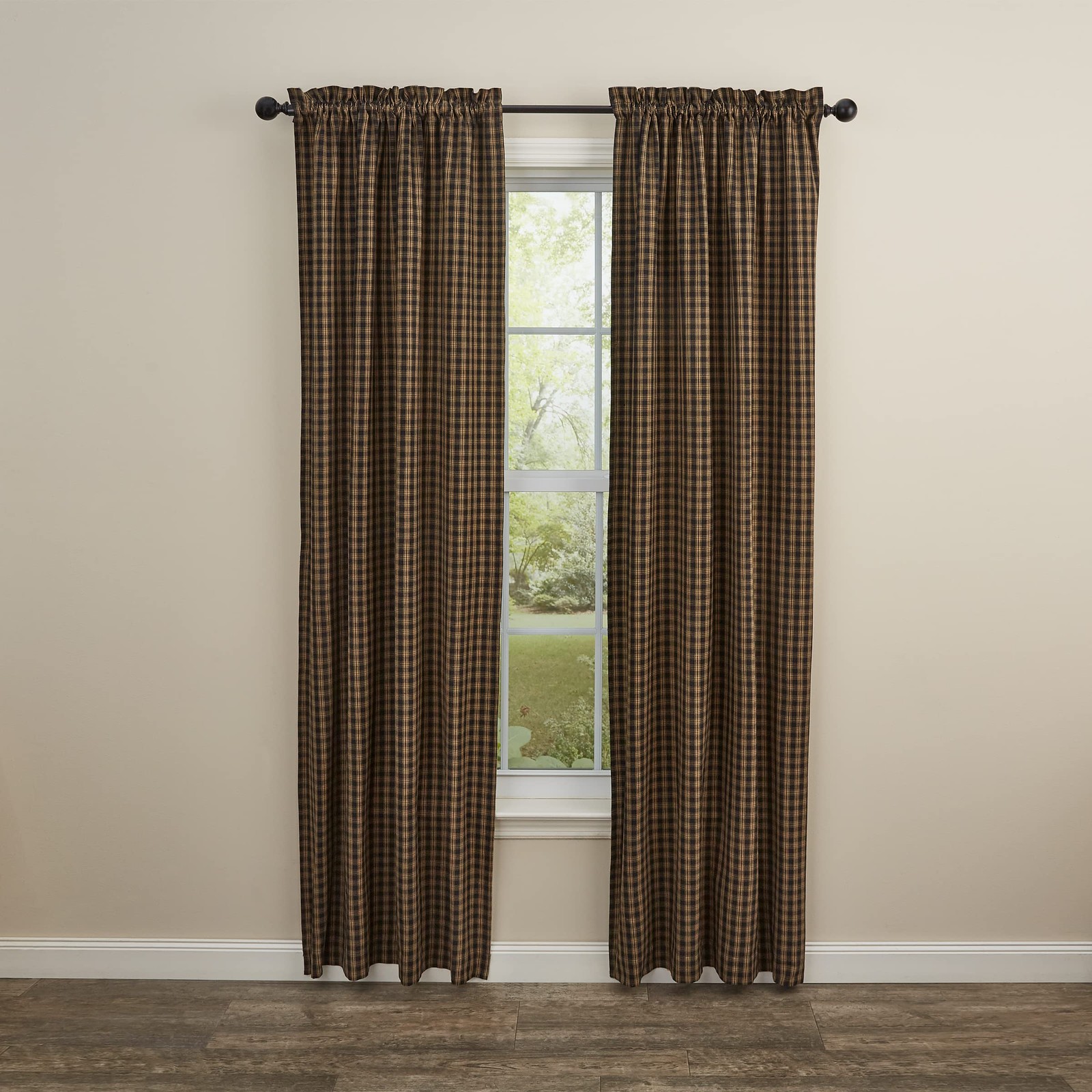 Sturbridge Lined Curtain Panel Pair 84″, Black