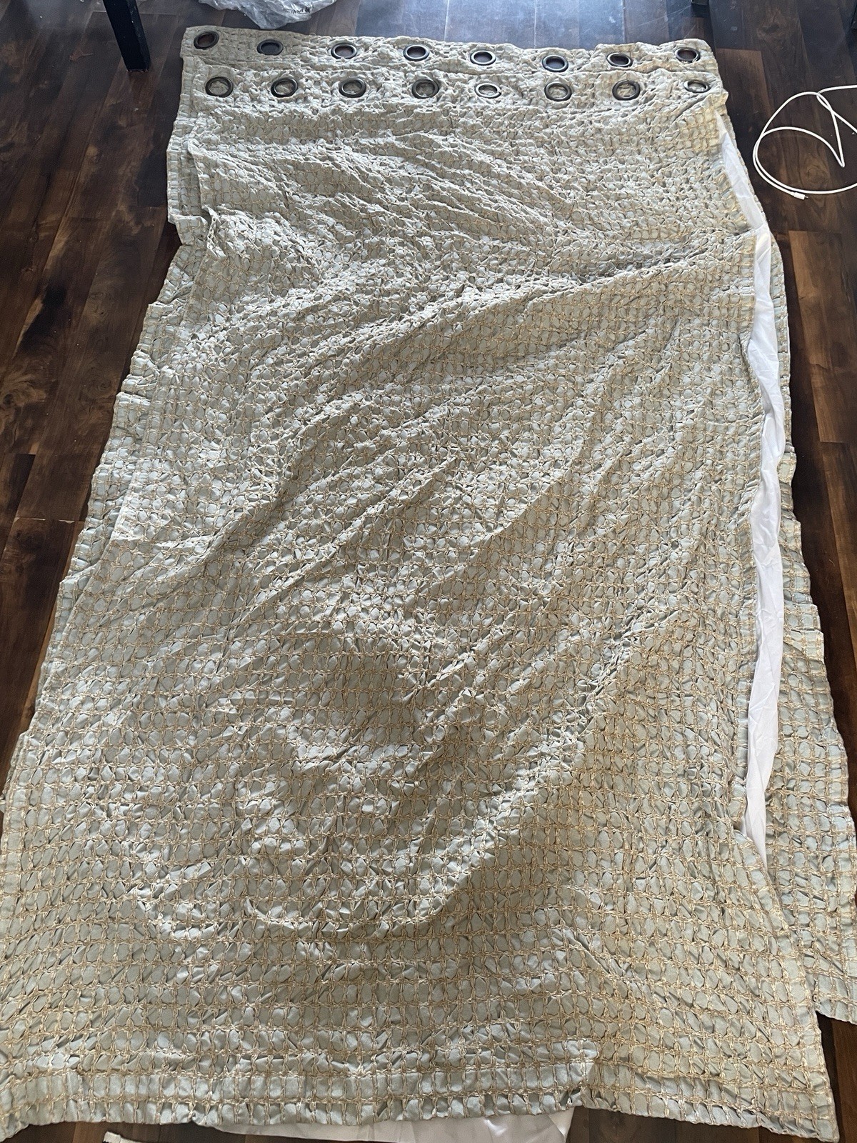 Pier One Curtains Lot Of 2 Green N Brown Size 77×43 N One Is 77 By 47 I8