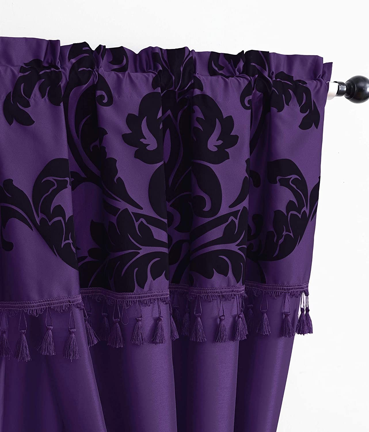 Chezmoi Collection Royale 4-piece Floral Jacquard Window Curtain Drape Set
