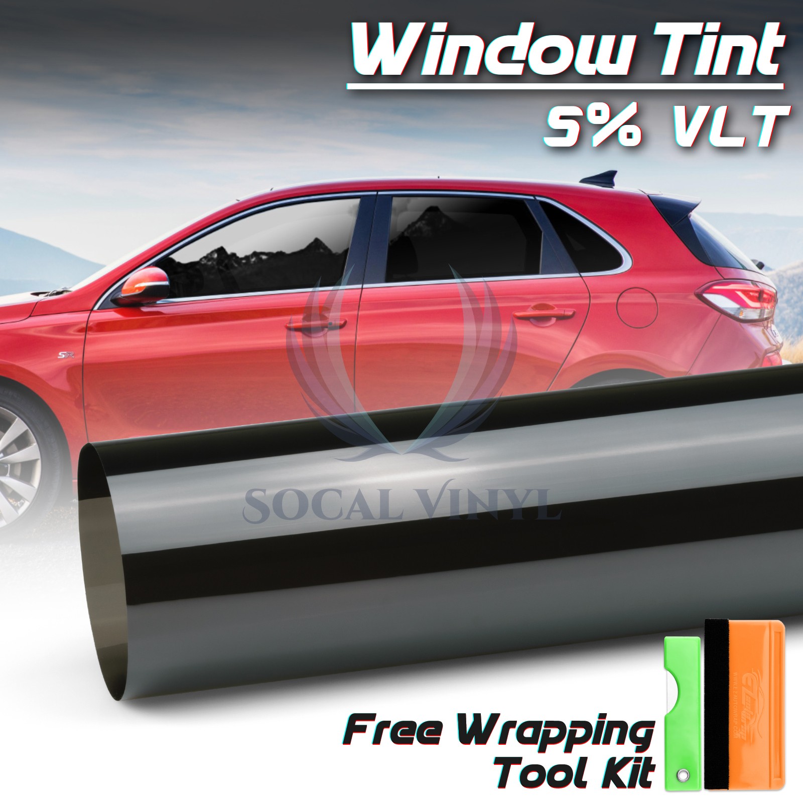 VLT 5% Window Tint Film Charcoal Black Car Glass Office Privacy UV Uncut Roll