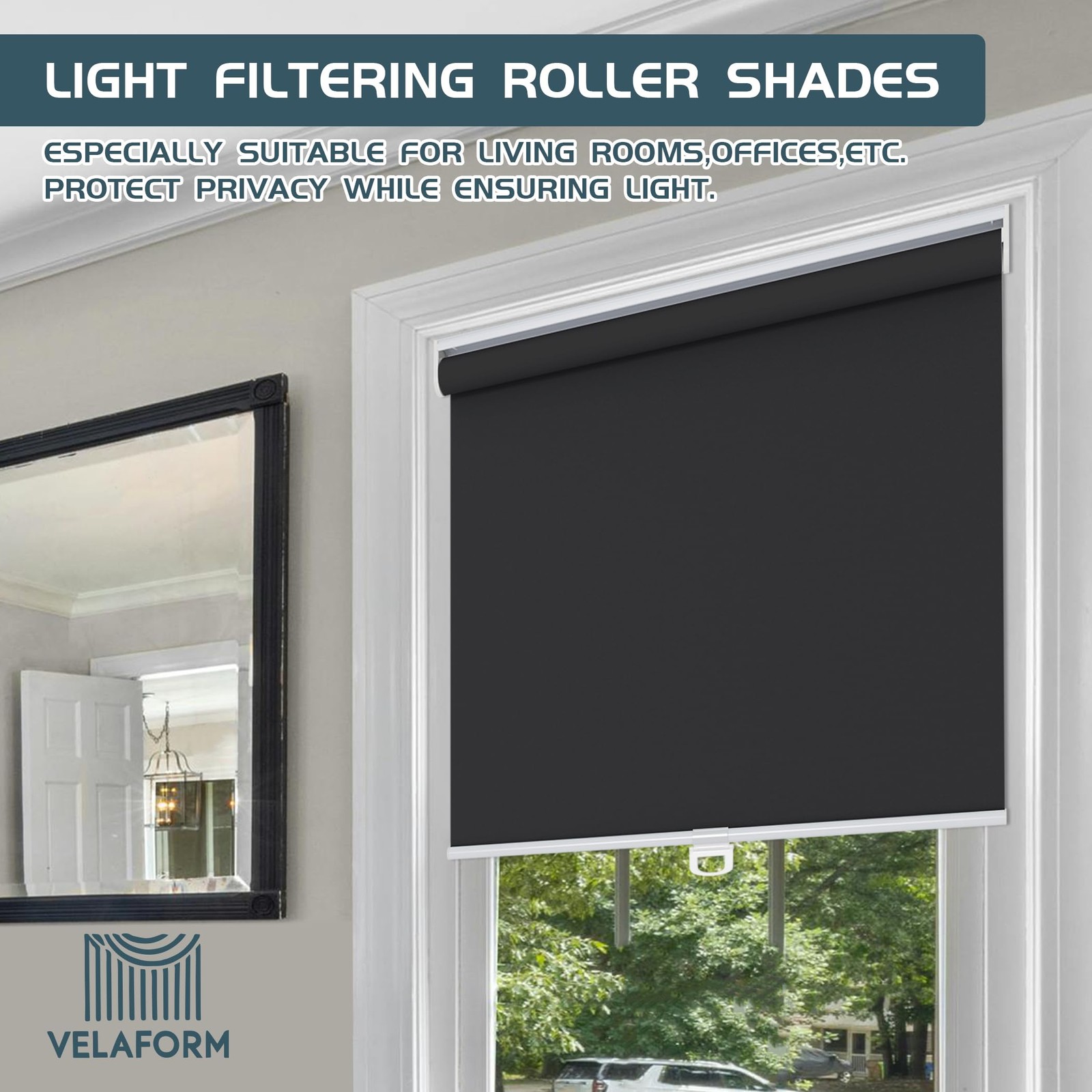 Cordless Window Blinds – UV Protection, Room Darkening & Blackout (48″ W x 72…