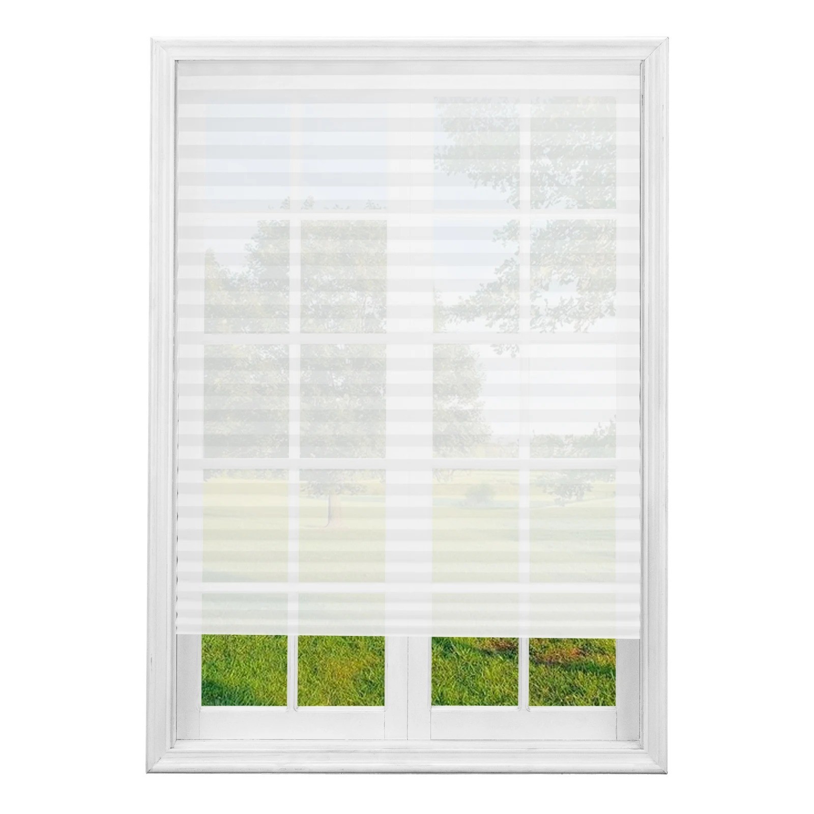 Adhesive Pleated Blinds Shades Sun UV Block Half Blackout Curtain Window Blind