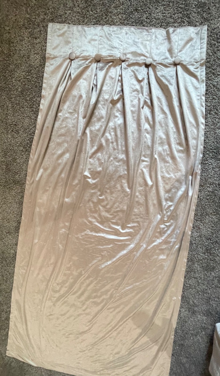 DKNY Curtain Panels Set of 2 Velveteen Taupe 93″X31″ Plush Button Tab Top