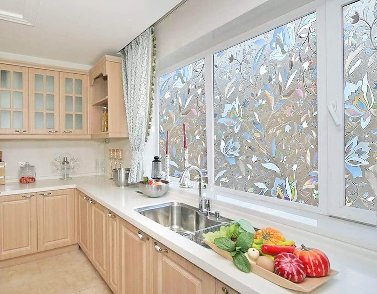NIVIY Window Privacy Film with Installation Tools, Bathroom Frosting Decorative