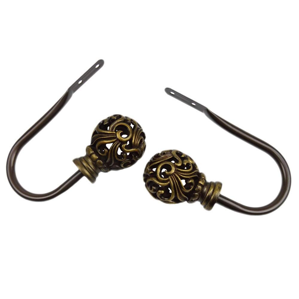 InStyleDesign Stella Curtain Holdback Pair – n/a Mahogany Finish