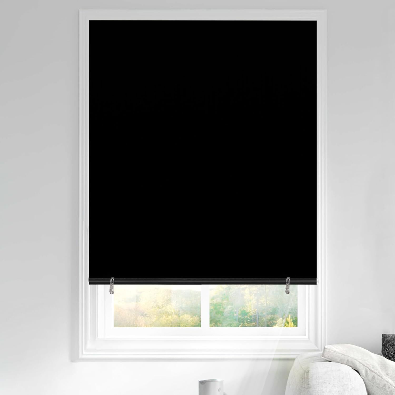 100% Blackout Roller Shades, No Drill No Tools Portable Blackout Roller Blinds