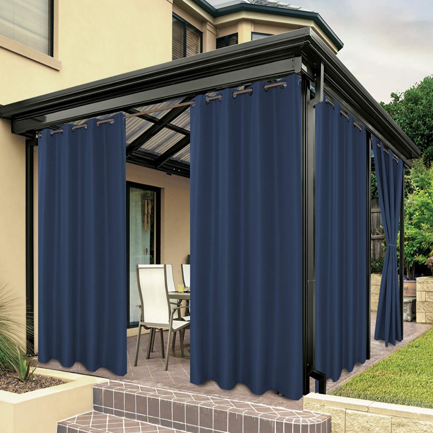 Outdoor Curtains for Patio Water Resistant Heavy Privacy Light Filtering Grom…