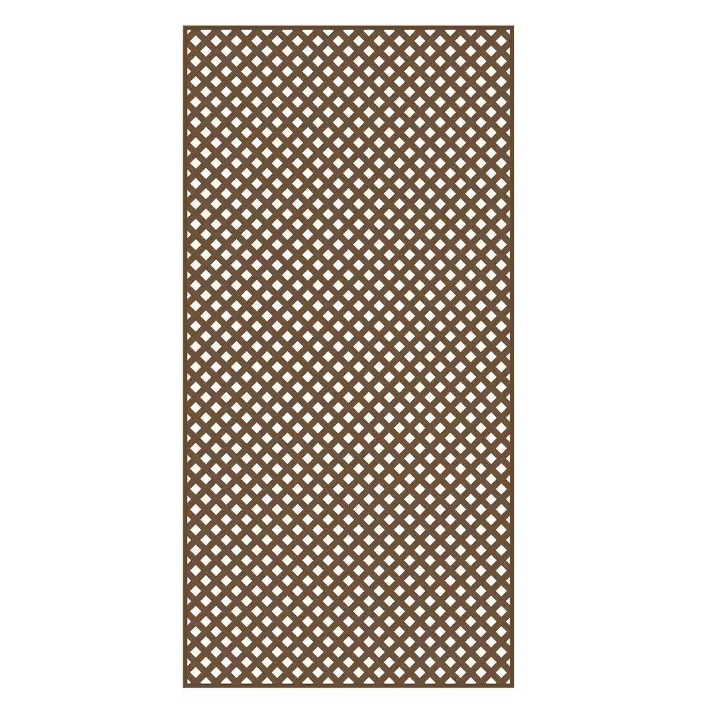 4 Ft. X 8 Ft. Brazilian Walnut Privacy Diamond Vinyl Lattice Panel – Solid Borde