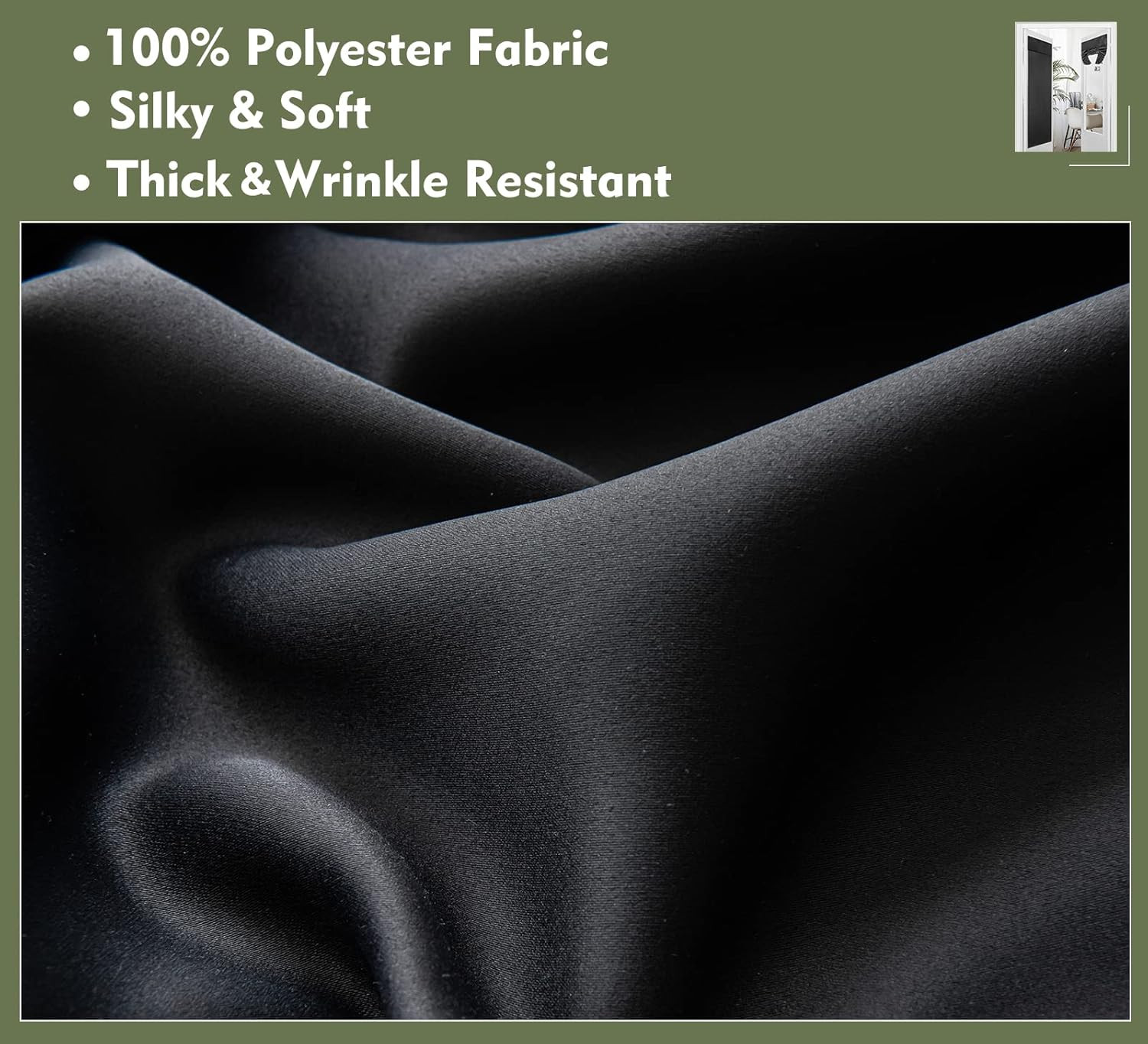 Blackout Classroom Window Curtain, Privacy Tie up Shade Thermal Insulated Small