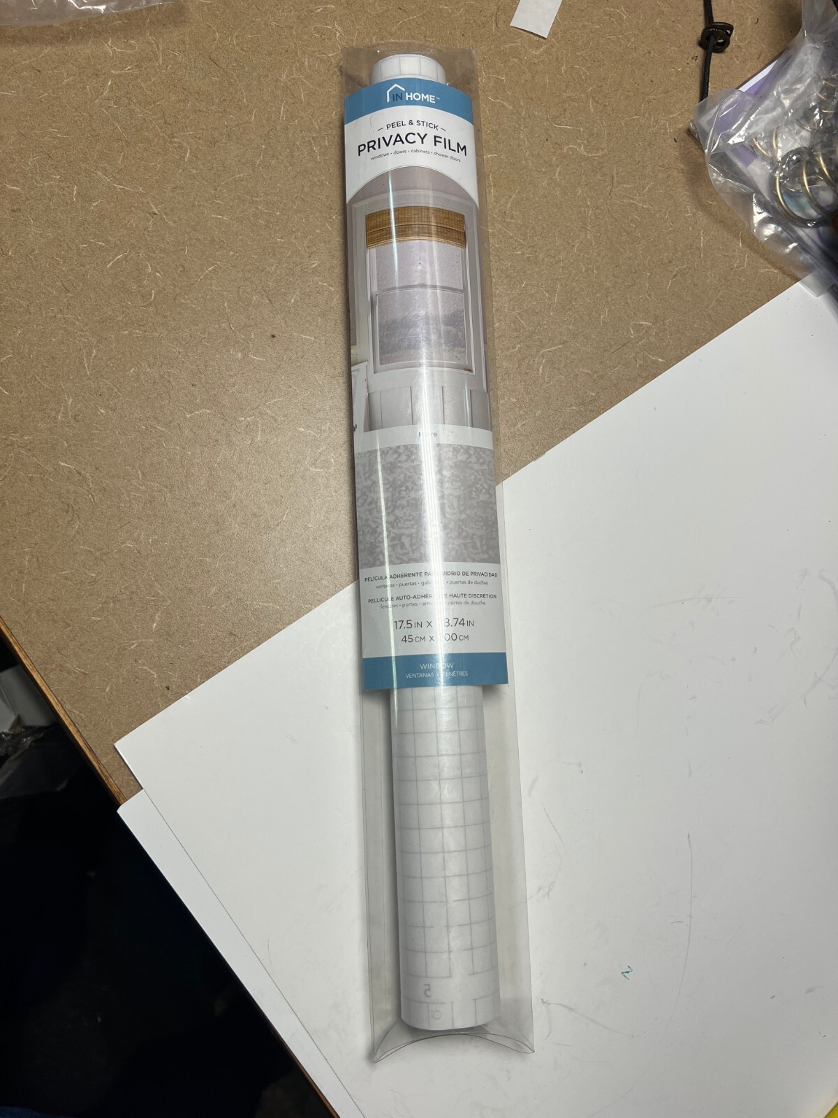 InHome PF0305 Moire Peel & Stick Privacy Film 17.5″ X 78.74″ NEW FAST FREE SHIP