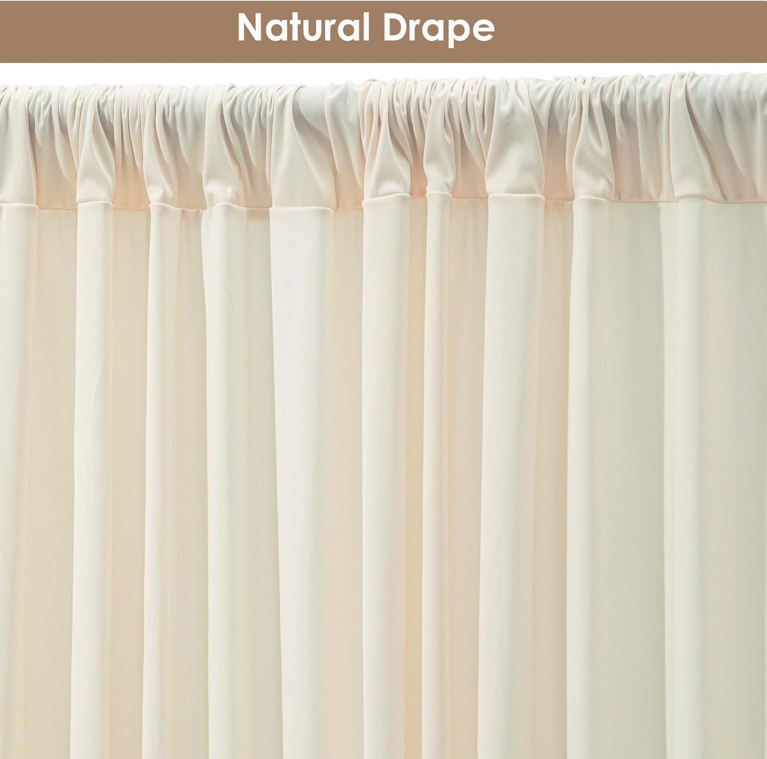 20x10ft Wrinkle Ivory Backdrop Curtain for Parties Soft Fabric Drapes Wedding