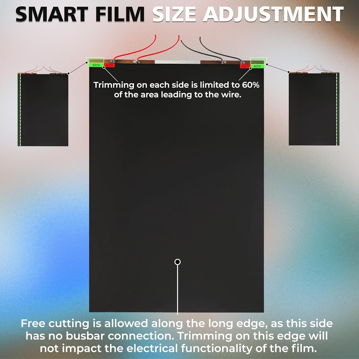 Black PDLC Smart Film Sample 8″ x 12″ Switchable Privacy Window Film Home Office