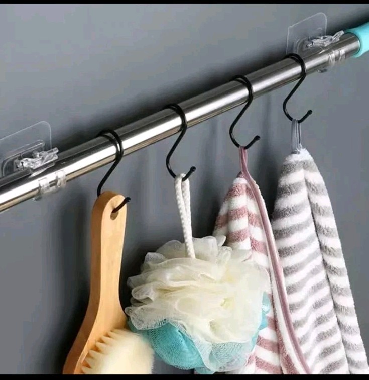10pcs Punch Free Curtain Rods Hooks Curtain Hangers Nail Free Curtain Rod Hooks