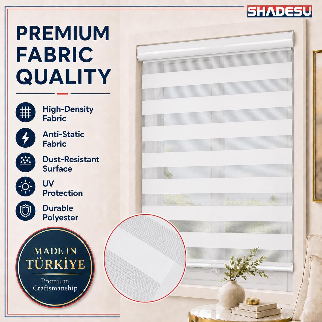 Cordless Zebra Blinds – Light Filtering Dual-Layer Window Shades for Privacy …