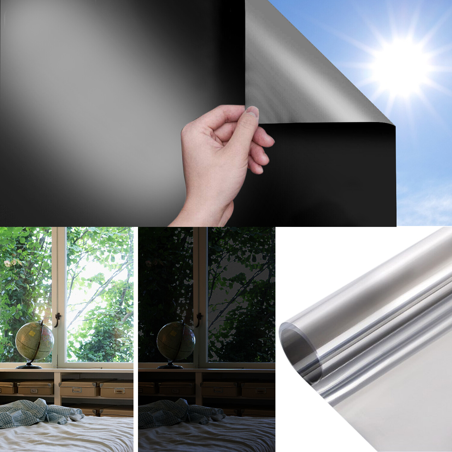 For Car Window Privacy Frosted Glass Sticker Window Film Static Cling Outdoor US