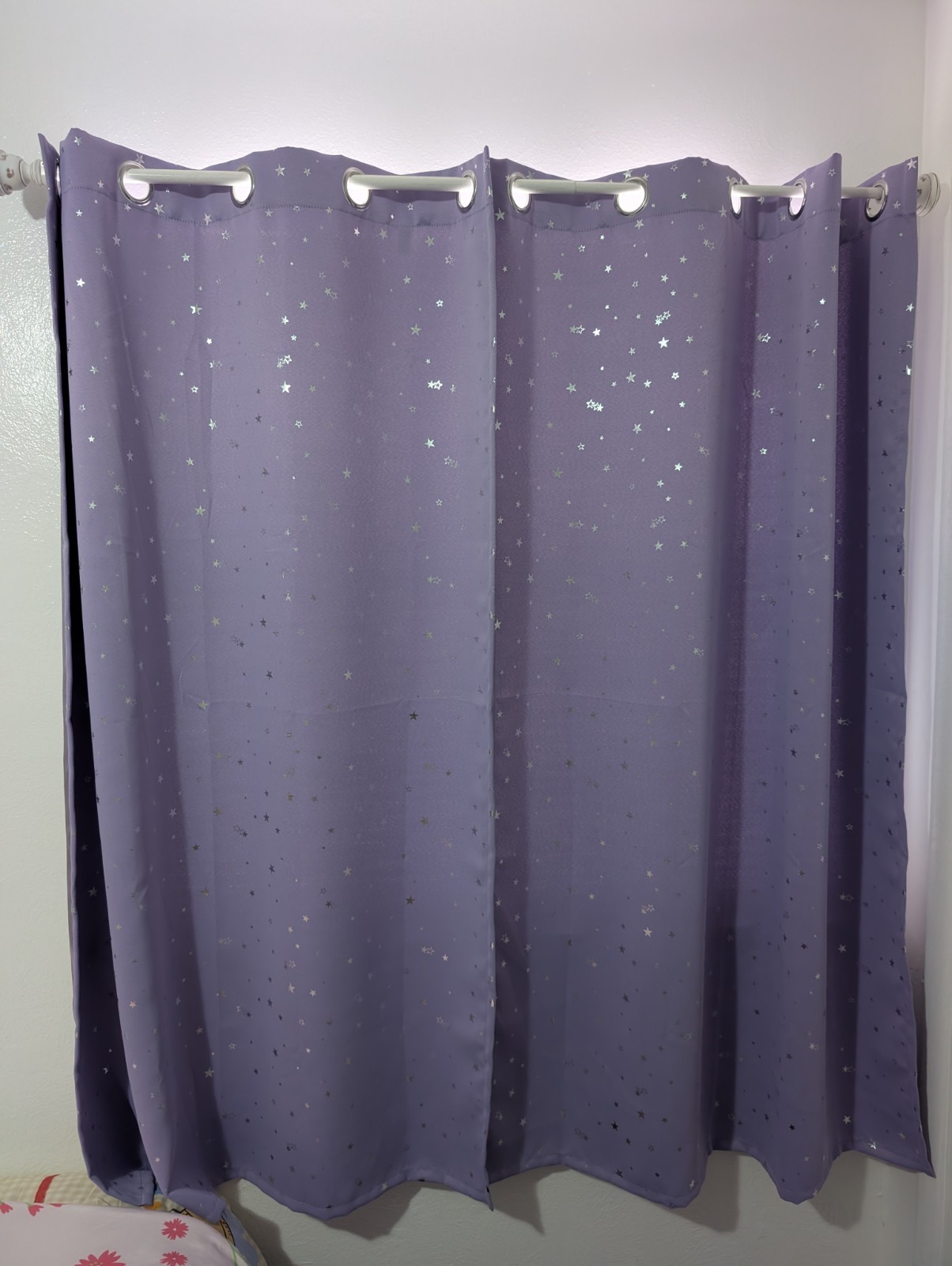 Black Out Curtain Set – Lilac with Stars – 42x63in