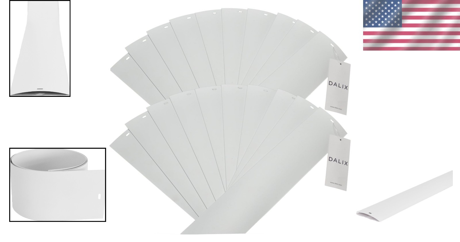 White Vertical Blind Slats – 20pk 82.5″ Smooth Curved Vinyl Replacement