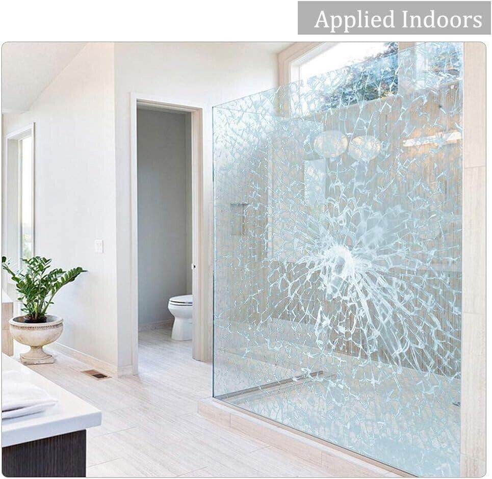 196″ Clear Security Self-Adhesive Window Film Glass UV Protection Anti Shatter