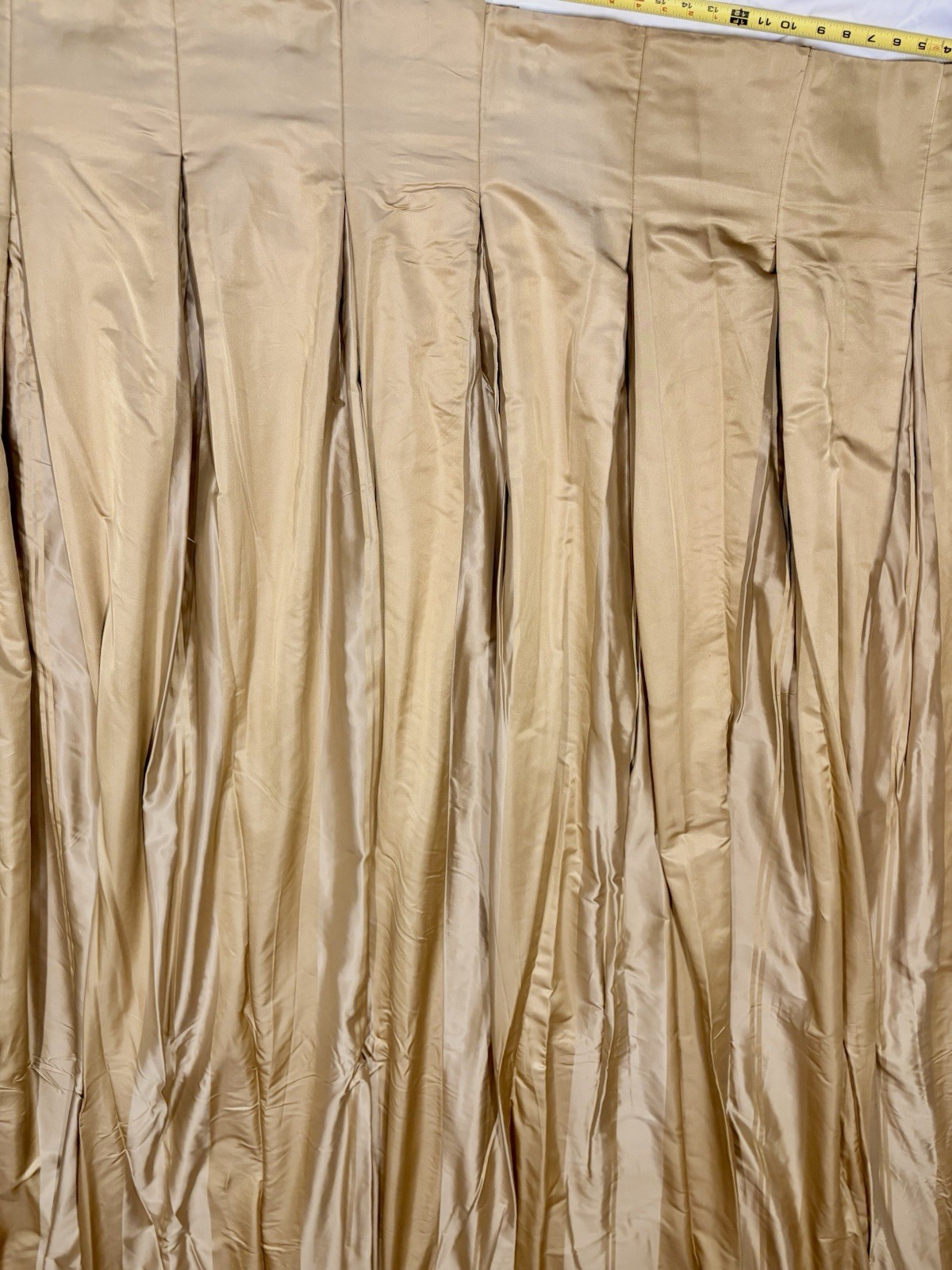 Restoration Hardware Thia Silk CurtainsPleated Interlined Thermal/ Gold/Tan